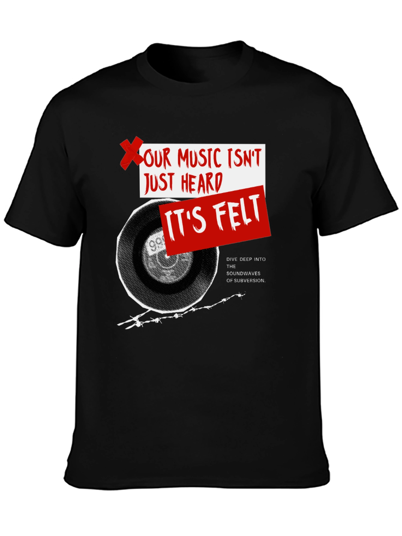 Music Felt T-Shirt - Dive Deep Subversion Sounds