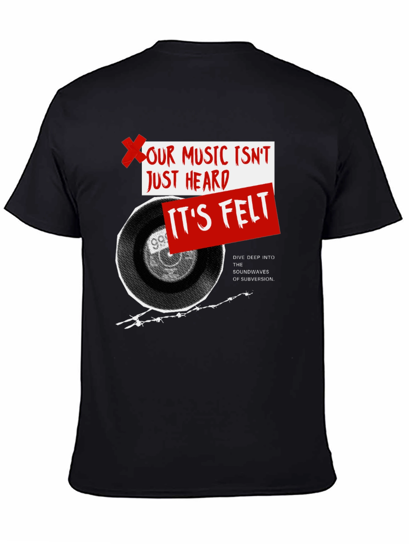 Music Felt T-Shirt - Dive Deep Subversion Sounds
