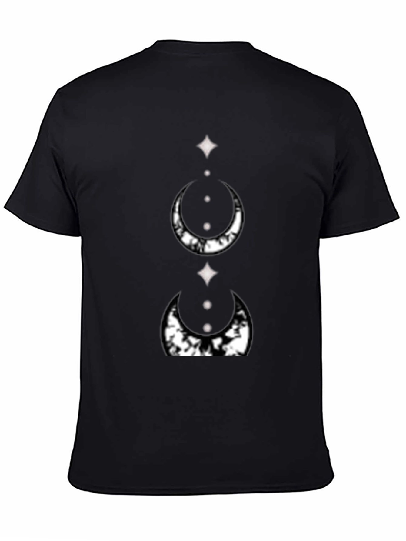 Mystic Moon Phase Graphic Tee - Black Cotton