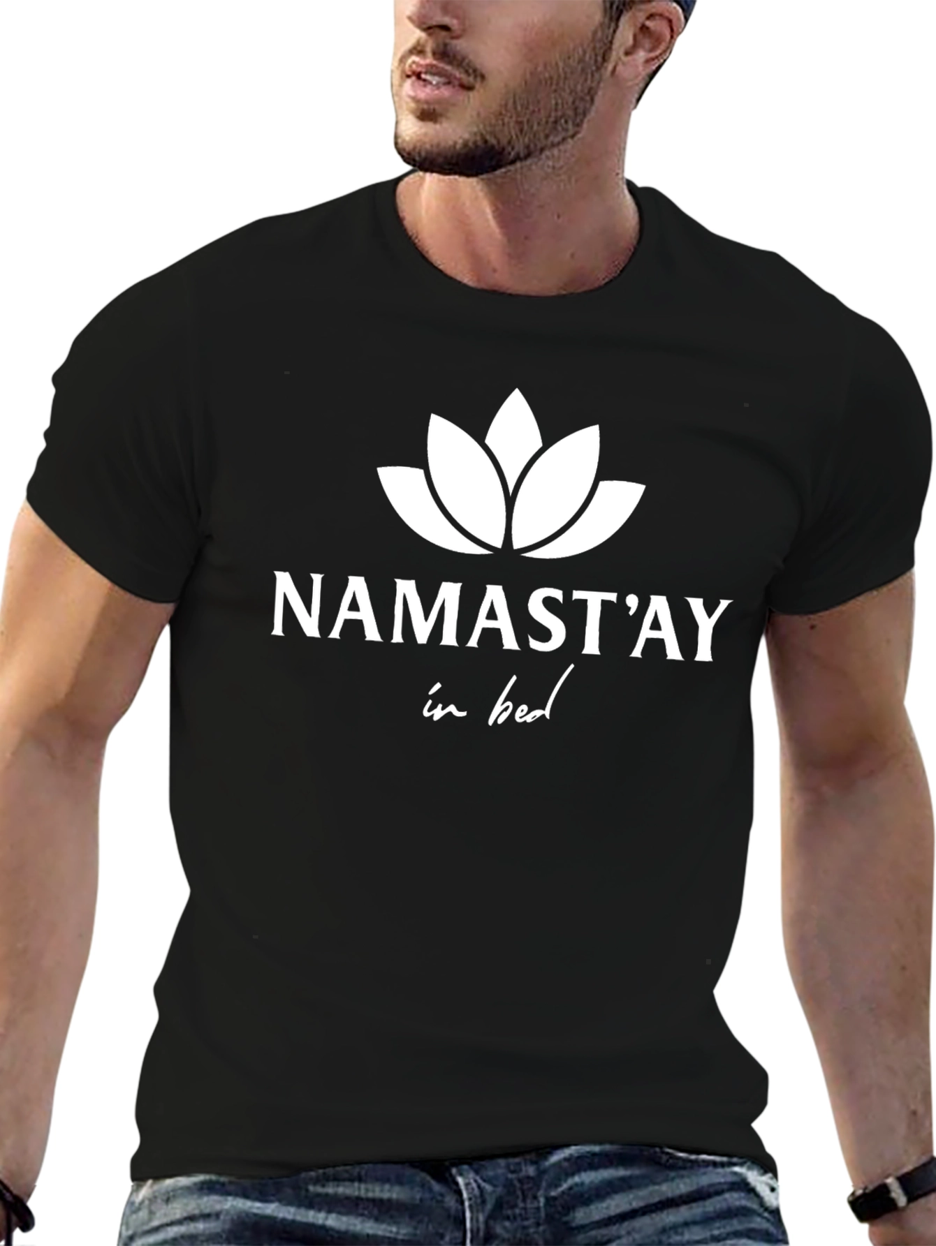 Namastay in Bed Black T-Shirt