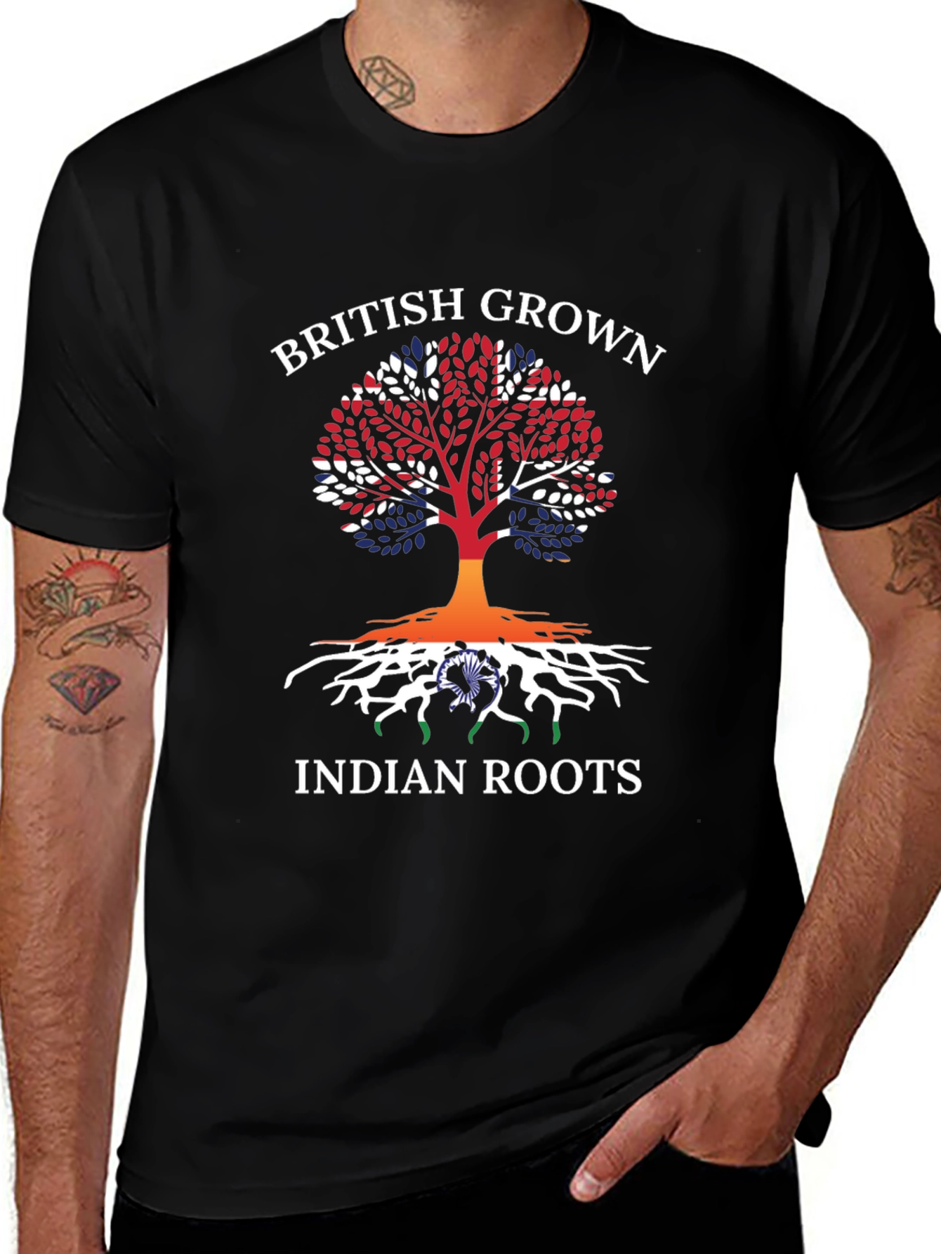 British Grown Indian Roots Graphic T-Shirt