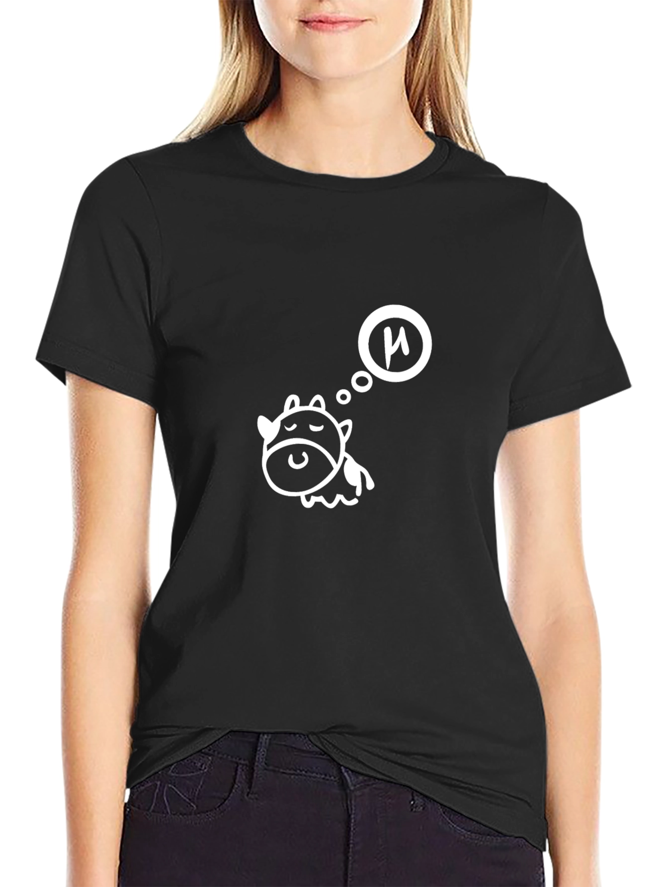 Dreaming Cow Black T-Shirt