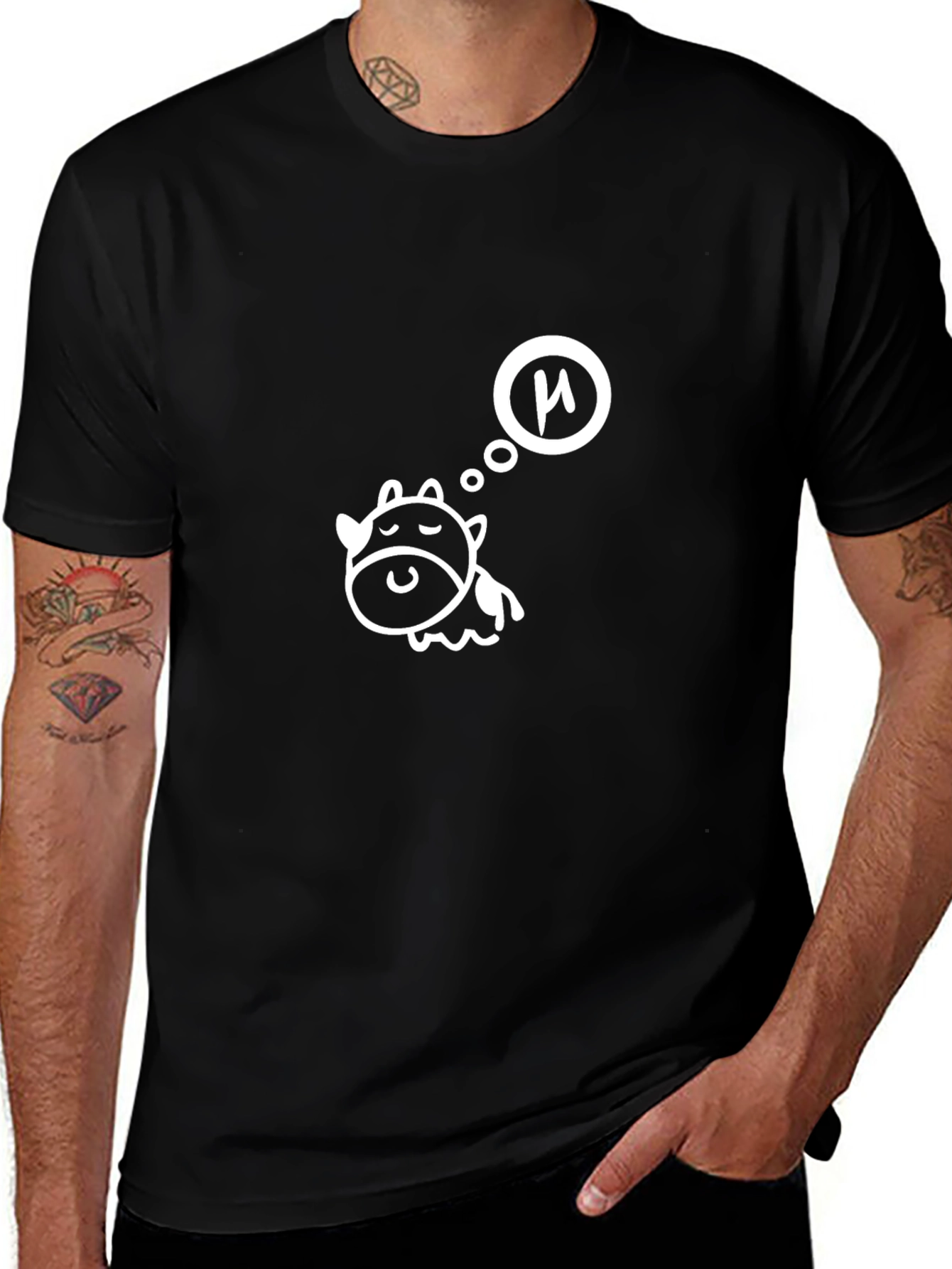Dreaming Cow Black T-Shirt