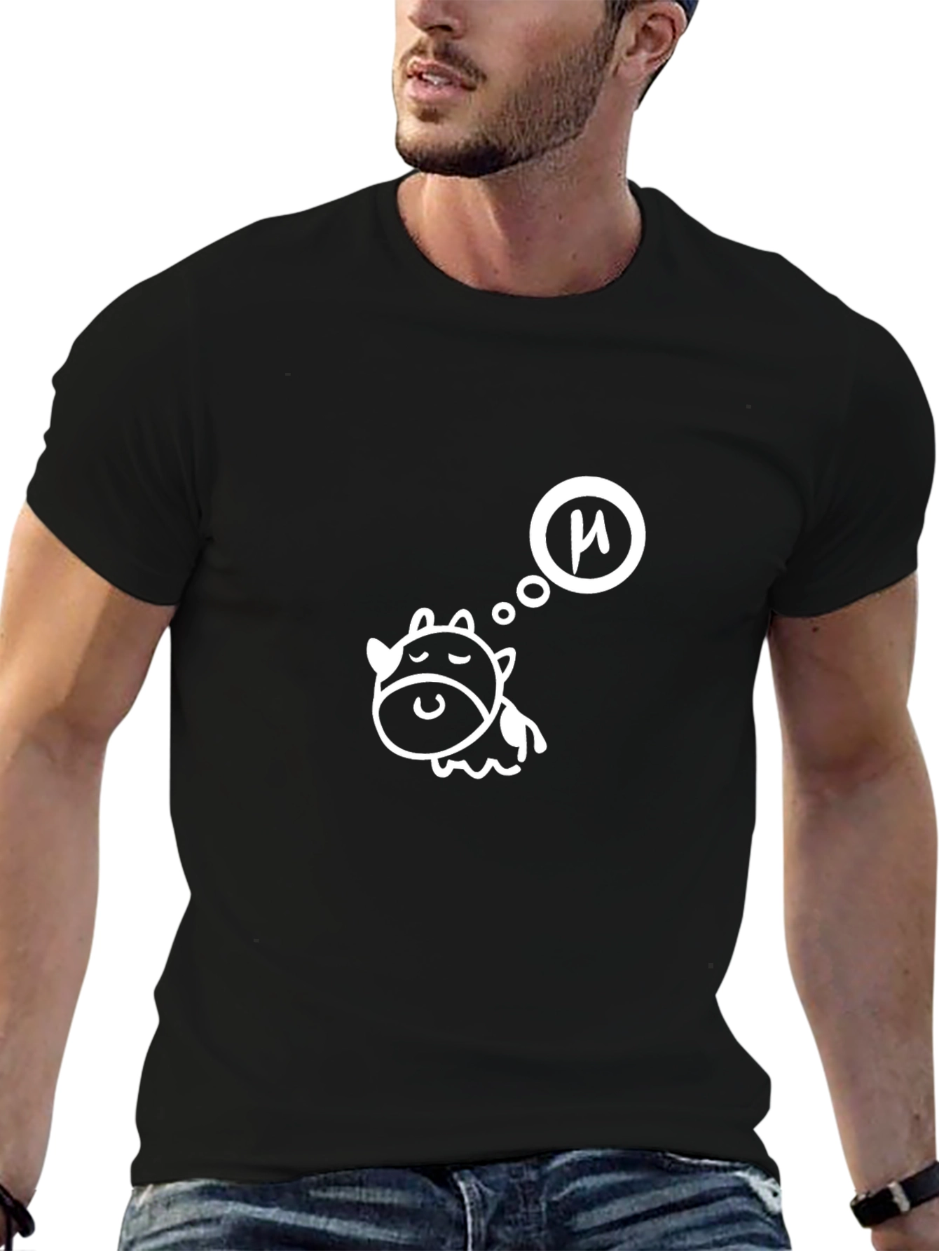 Dreaming Cow Black T-Shirt