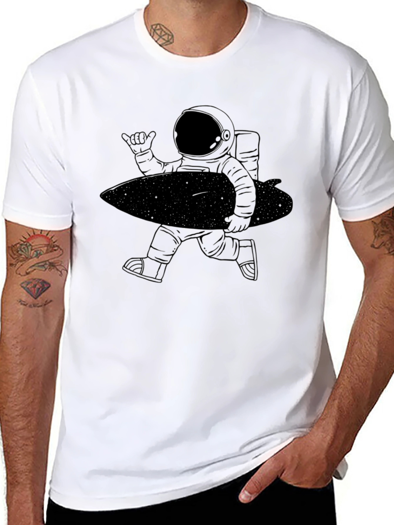 Astronaut Surfer Graphic T-Shirt