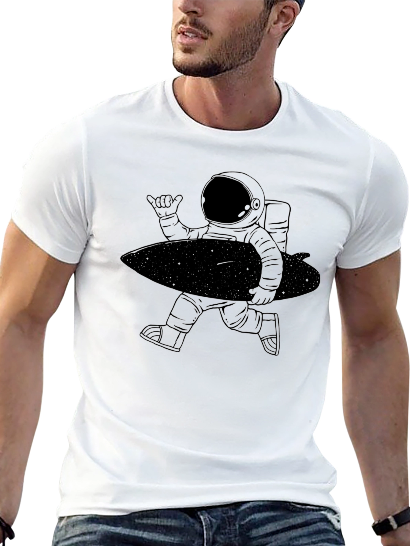 Astronaut Surfer Graphic T-Shirt