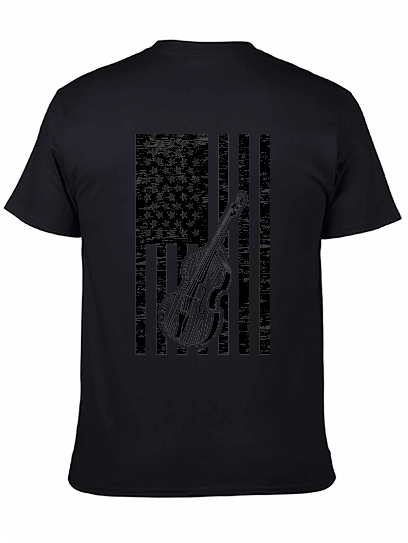 American Flag Bass Guitar T-Shirt - Black