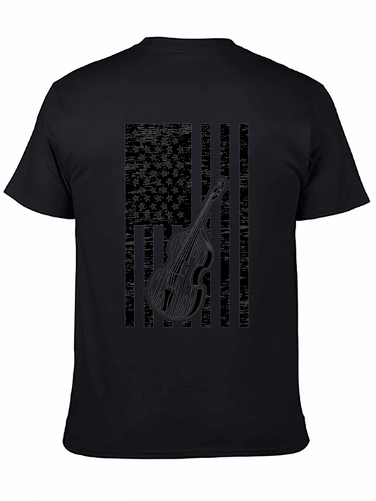 American Flag Bass Guitar T-Shirt - Black