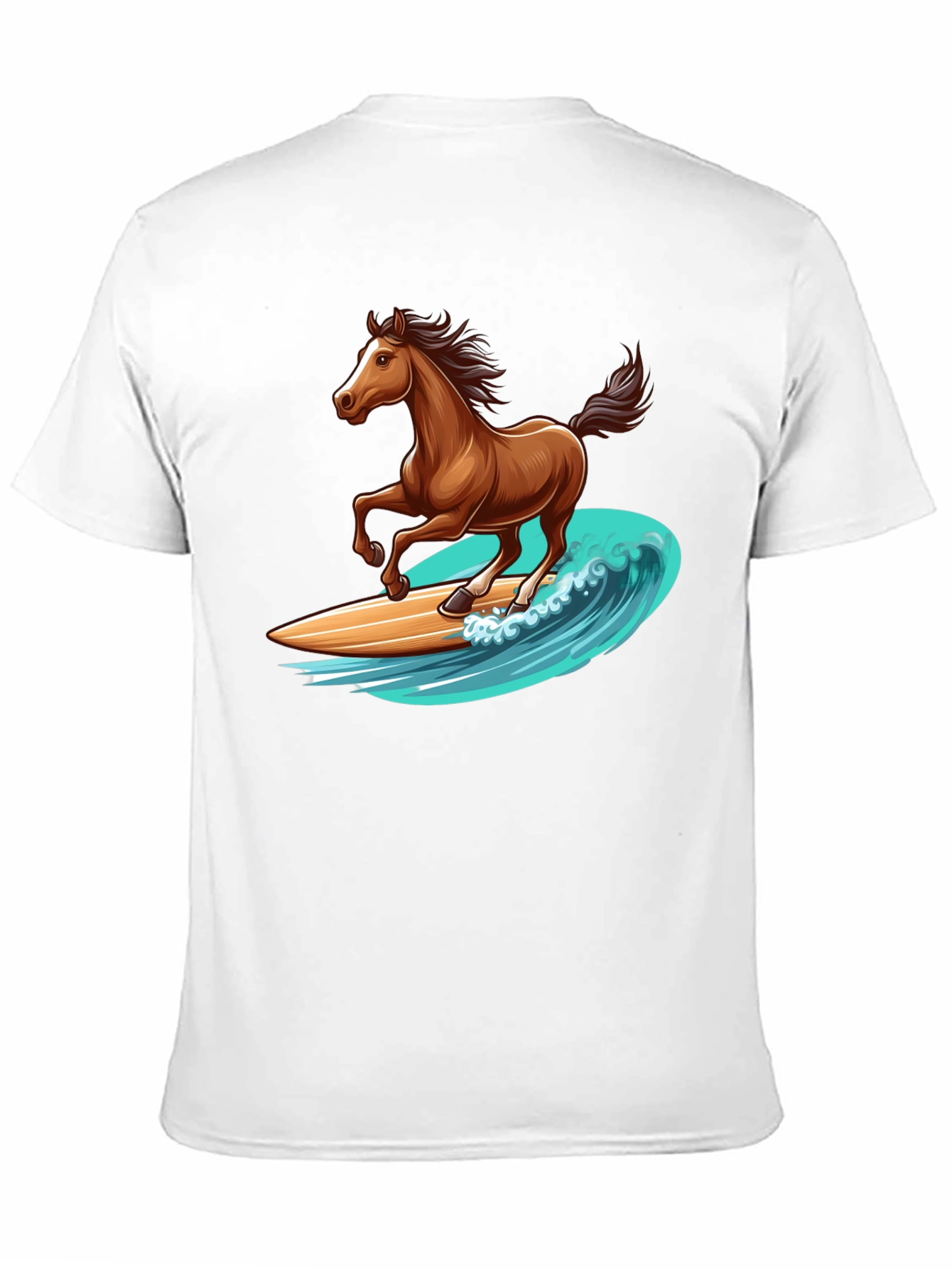 Horse Surfing Wave Graphic T-Shirt