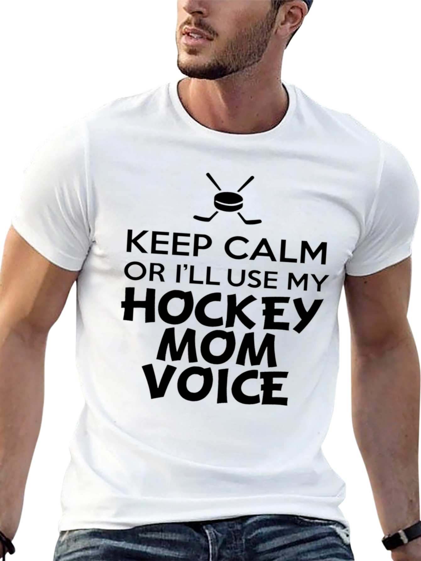 Hockey Mom Voice T-Shirt - Keep Calm Funny Tee