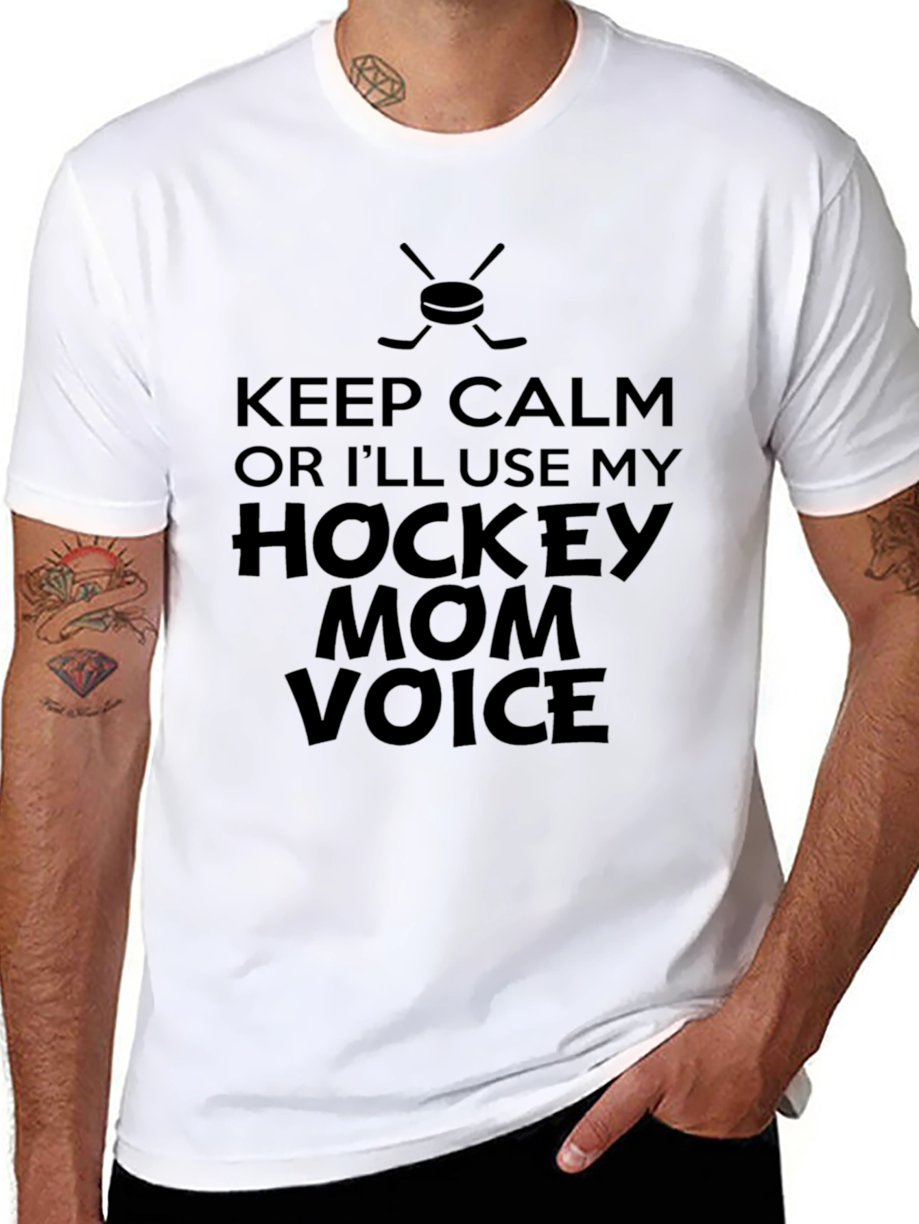 Hockey Mom Voice T-Shirt - Keep Calm Funny Tee