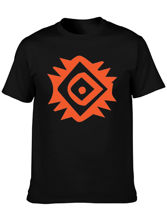 Abstract Geometric Graphic Black T-Shirt