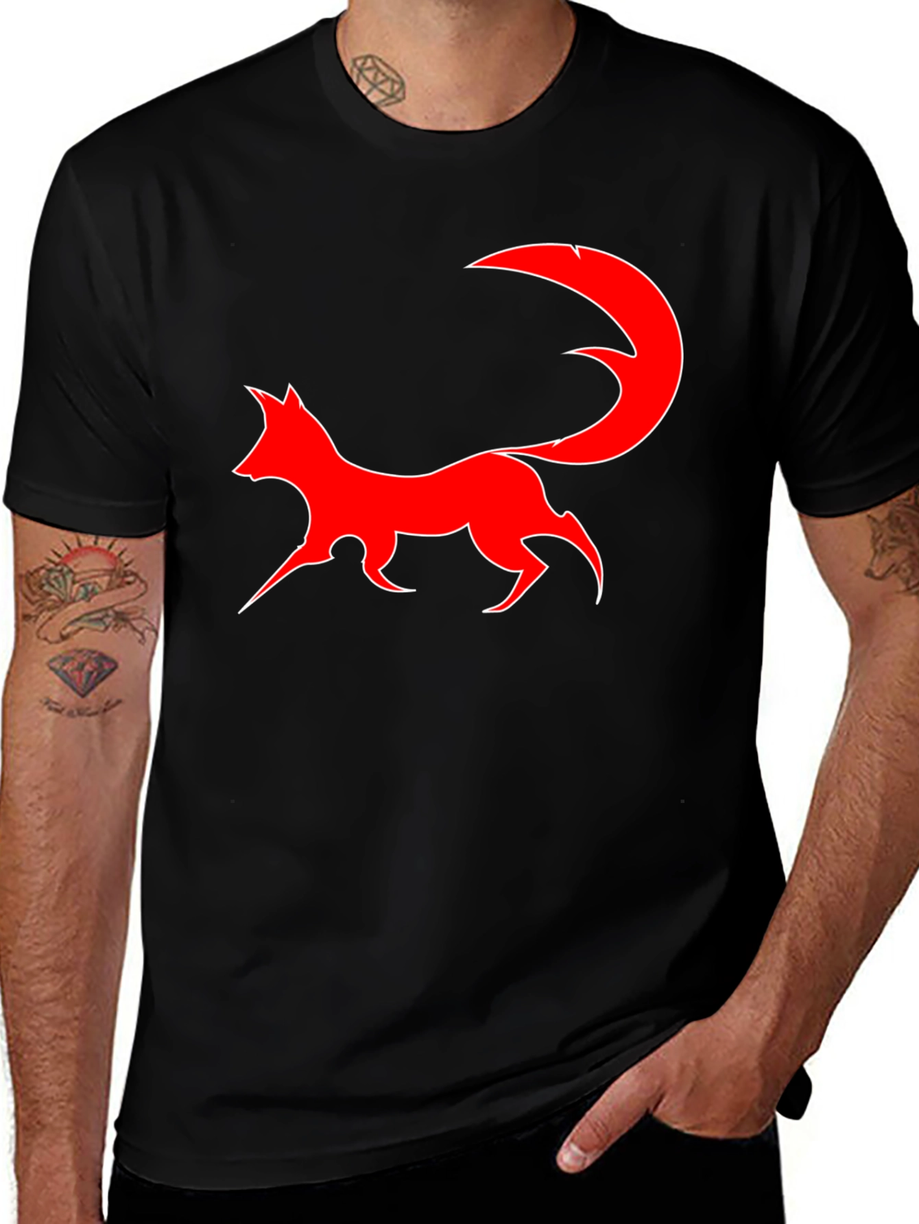 Fox Silhouette Graphic Tee - Black