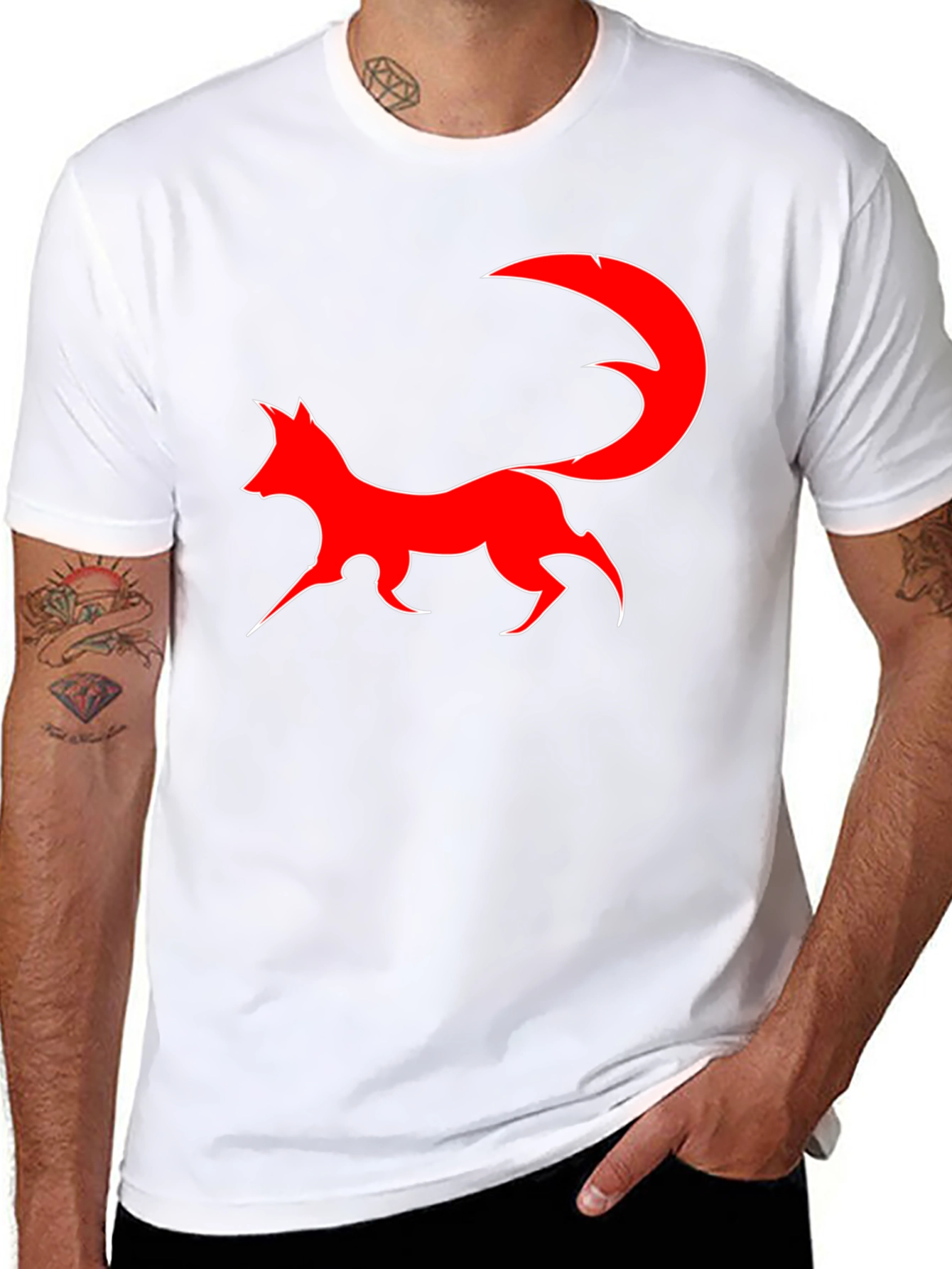 Fox Silhouette Graphic Tee - Black