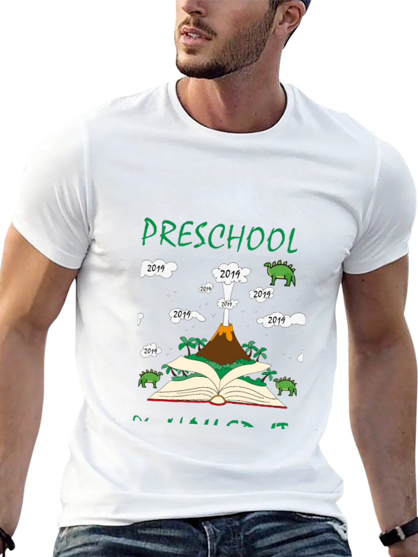 Preschool Graduation T-Shirt - Dinosaur Volcano 2019