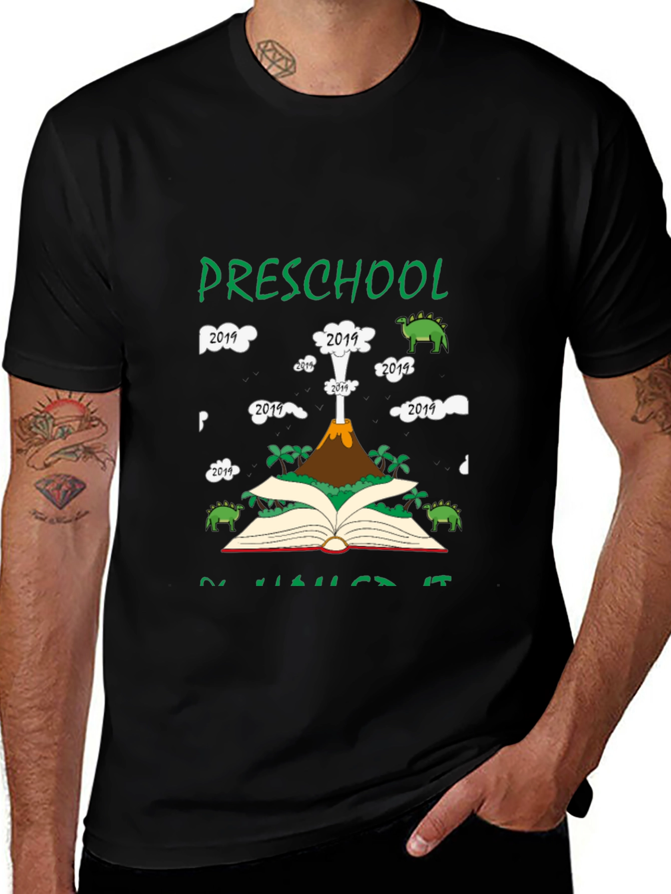Preschool Graduation T-Shirt - Dinosaur Volcano 2019