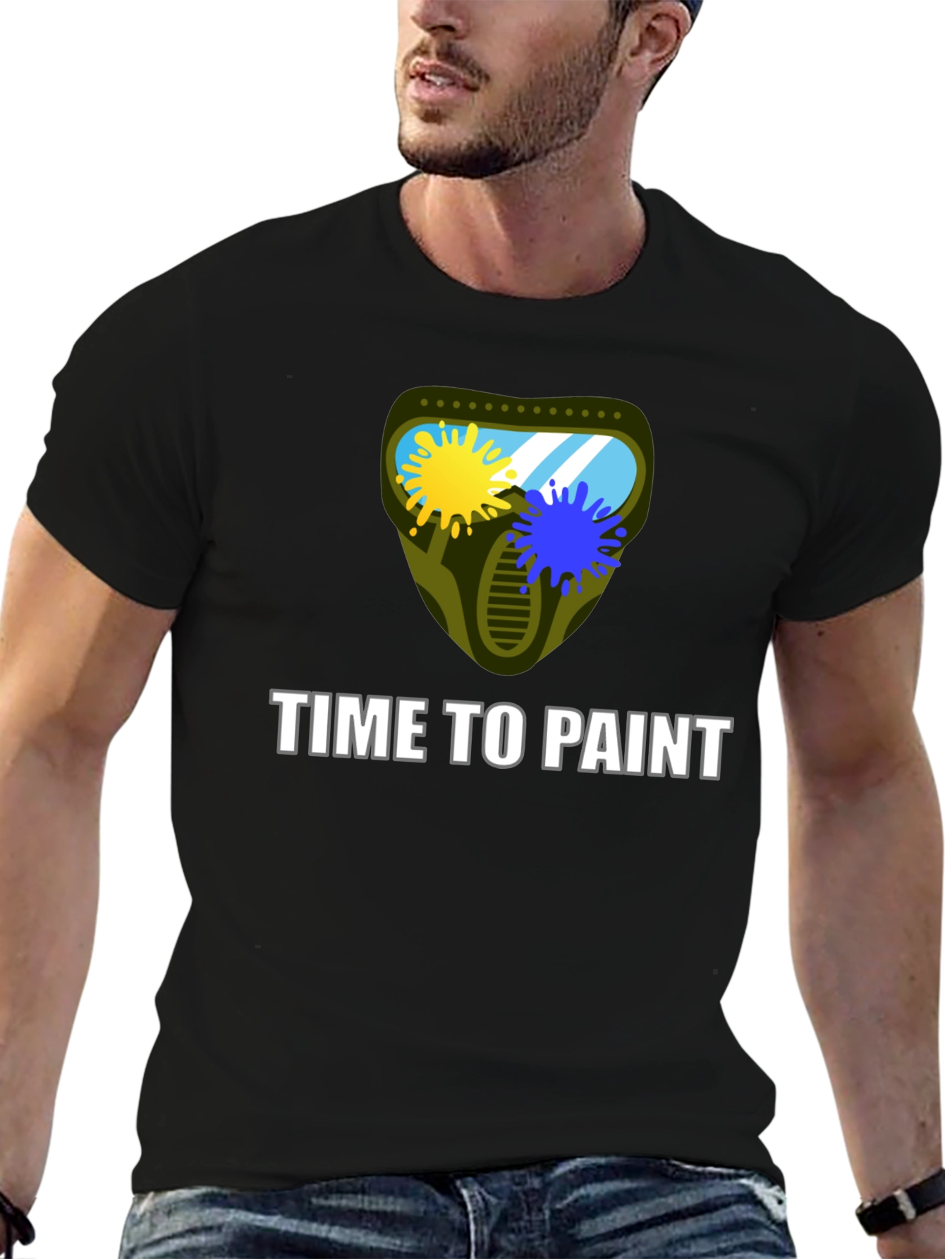 Time to Paint Graphic T-Shirt - Black Cotton Tee