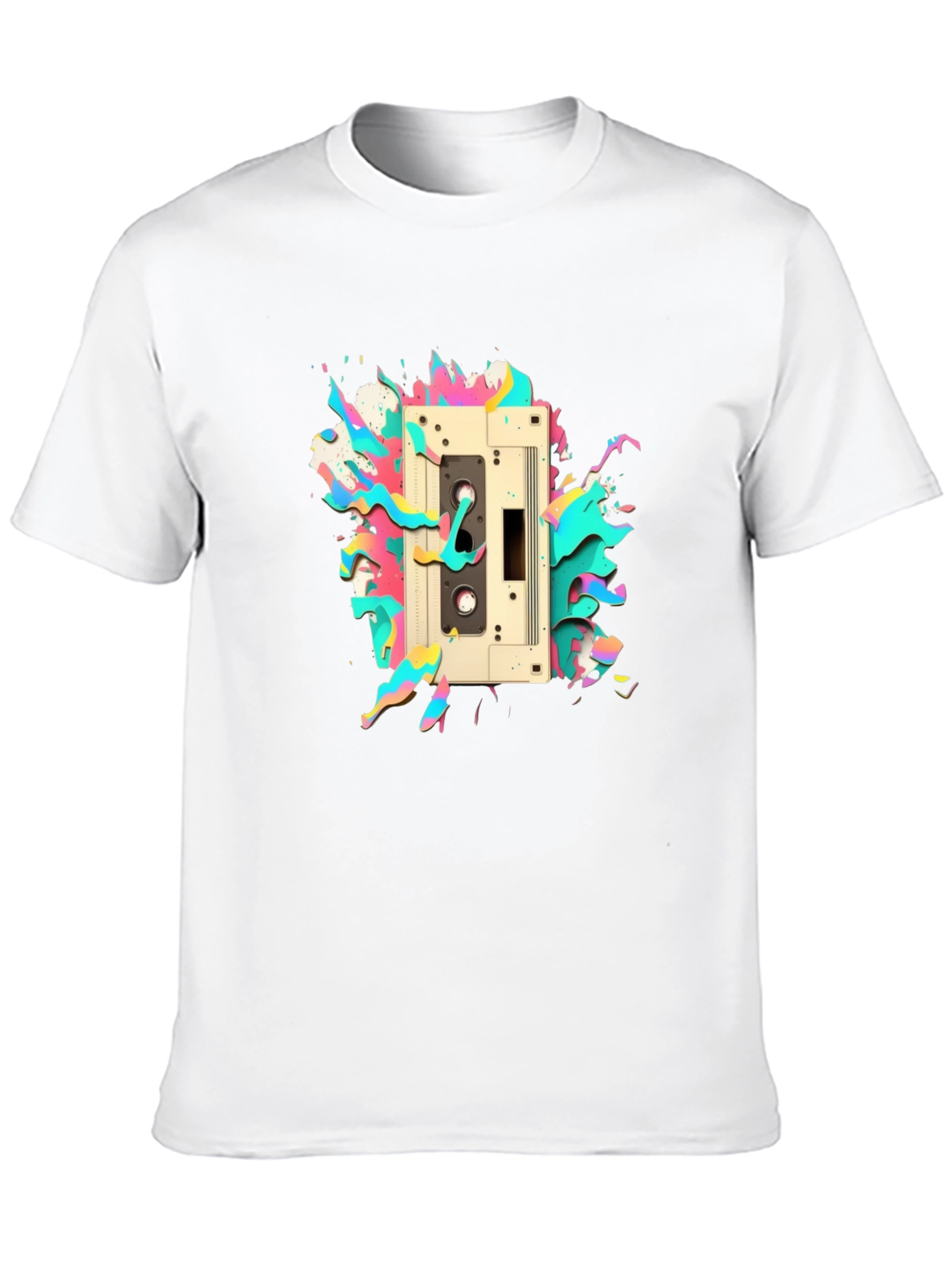 Retro Cassette Tape Graphic Tee - Cool 80s Style