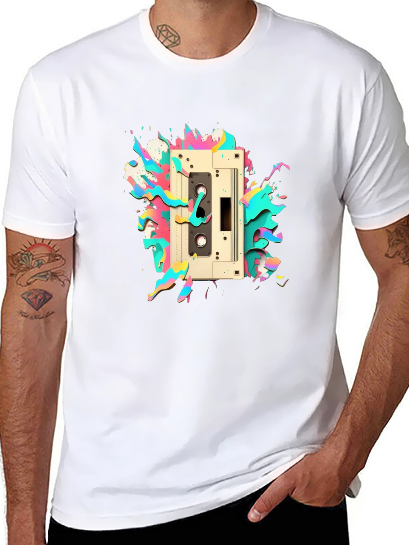 Retro Cassette Tape Graphic Tee - Cool 80s Style