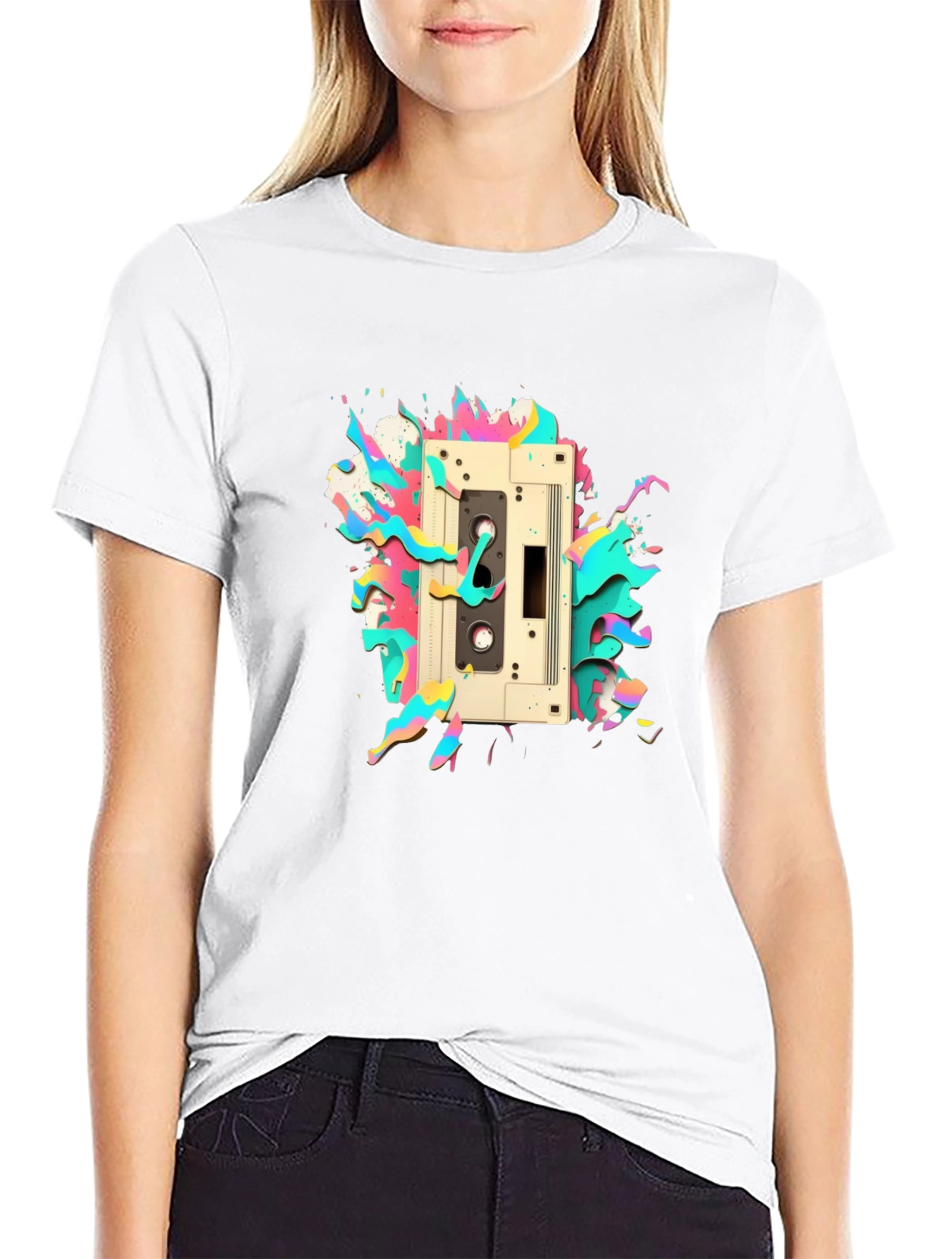 Retro Cassette Tape Graphic Tee - Cool 80s Style