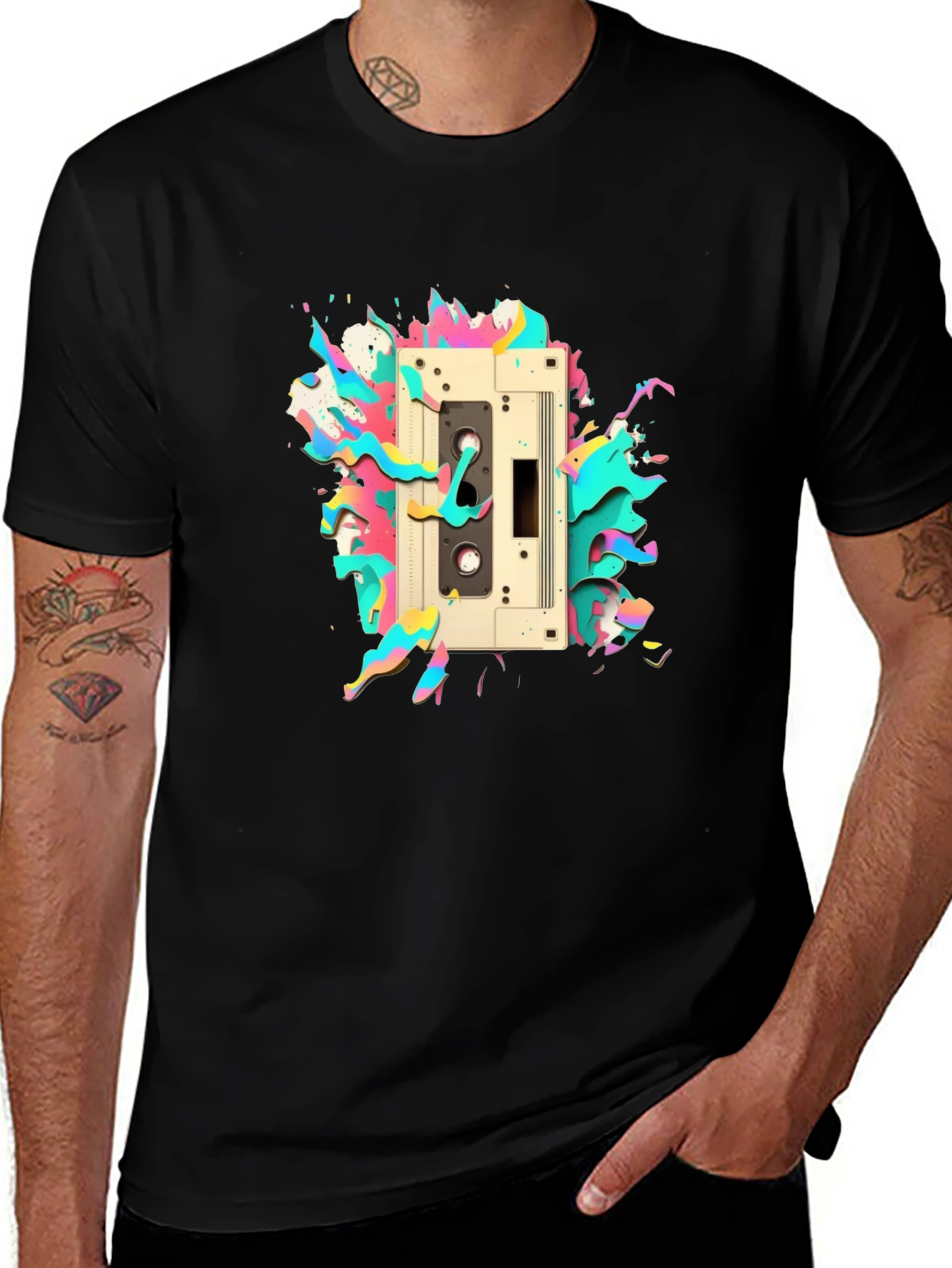 Retro Cassette Tape Graphic Tee - Cool 80s Style