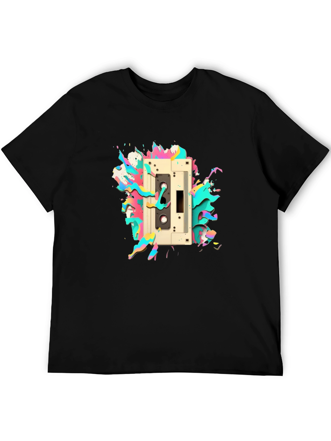 Retro Cassette Tape Graphic Tee - Cool 80s Style
