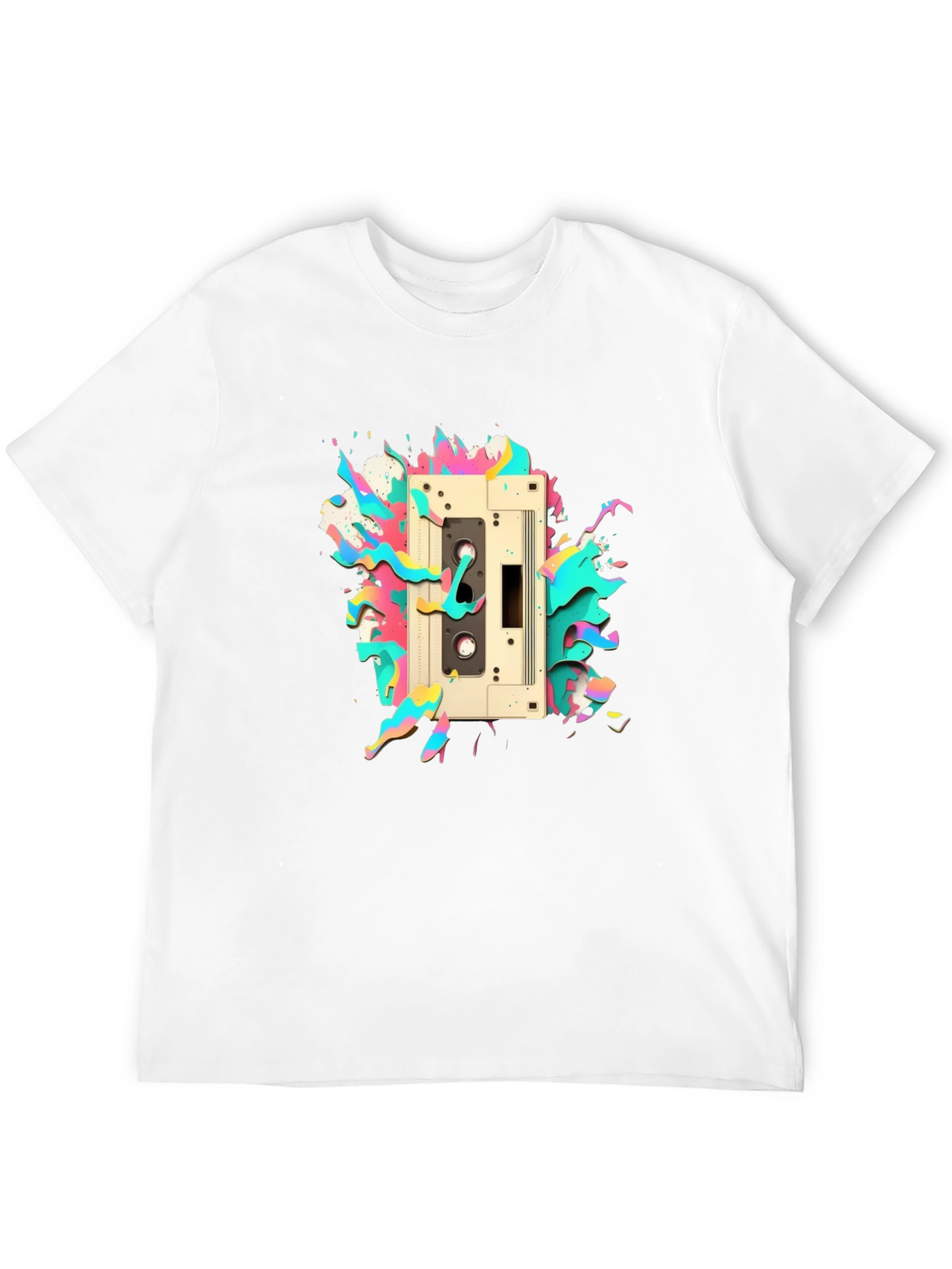 Retro Cassette Tape Graphic Tee - Cool 80s Style