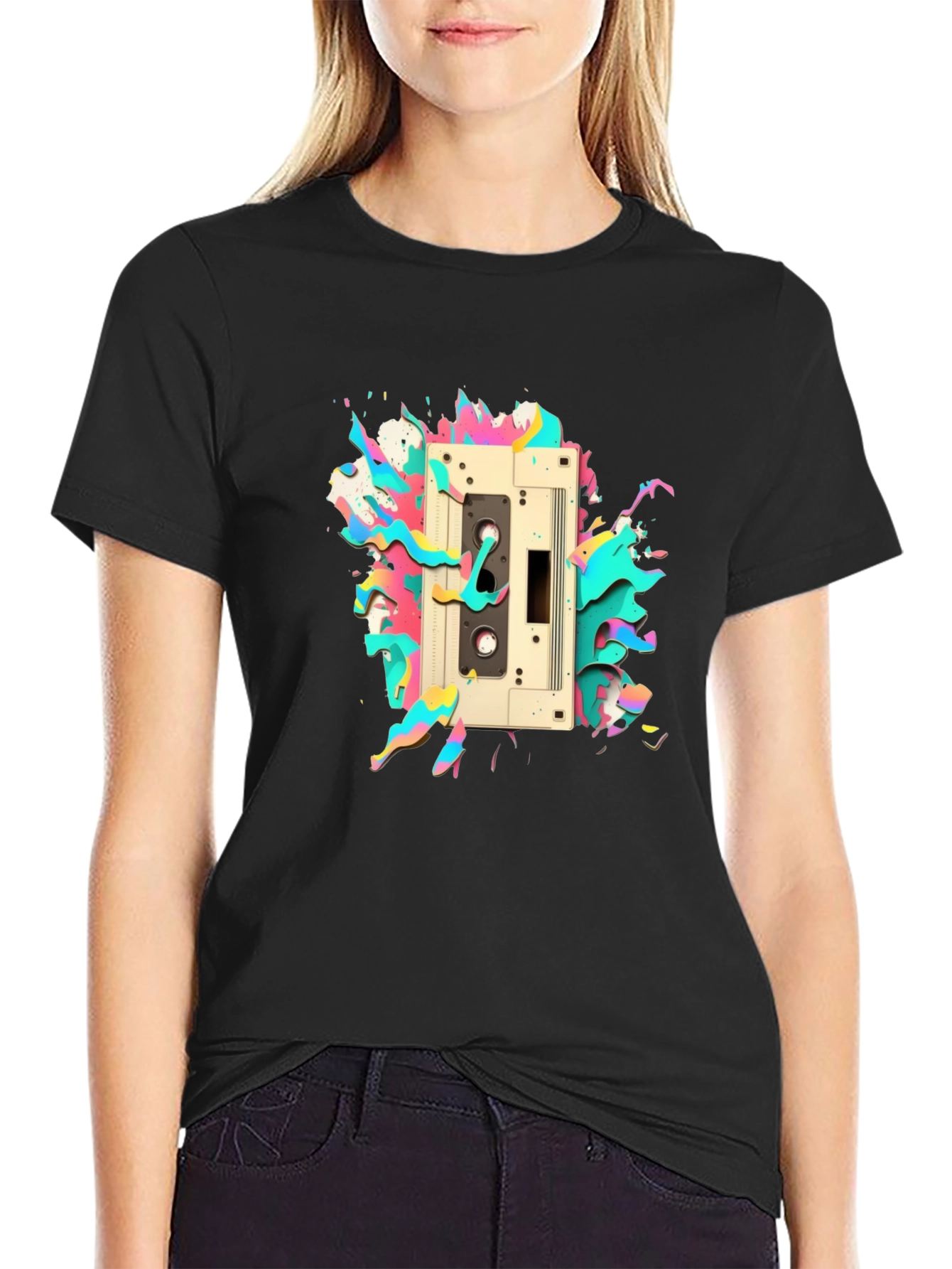 Retro Cassette Tape Graphic Tee - Cool 80s Style