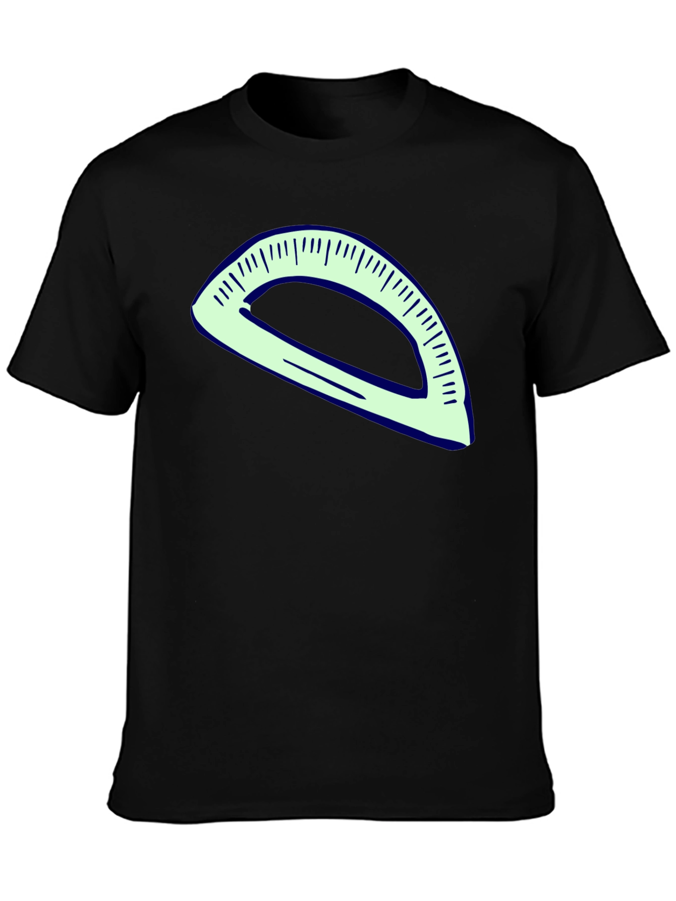 Protractor Graphic Tee - Black Cotton Blend