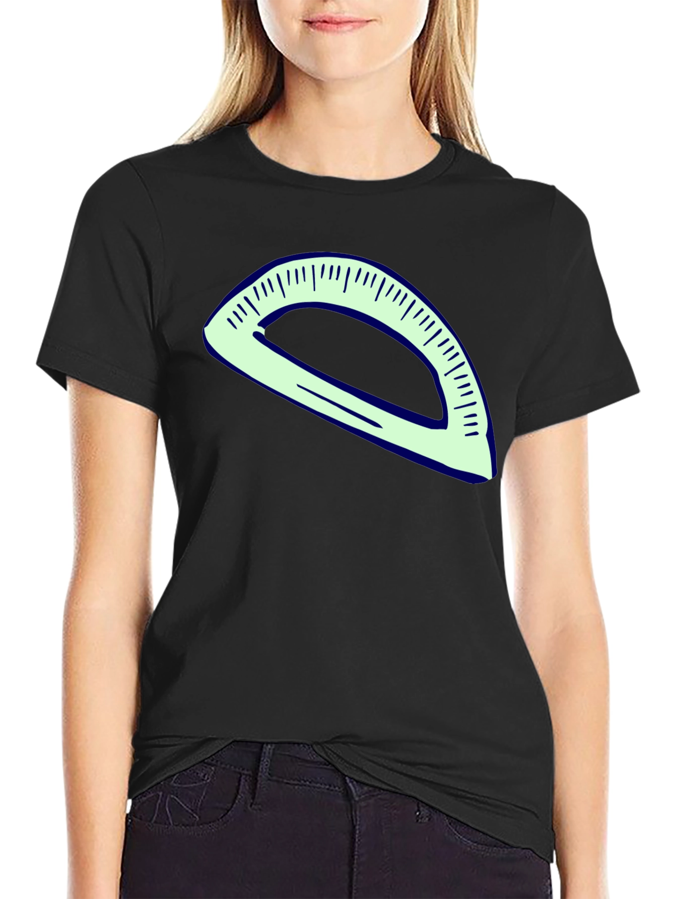 Protractor Graphic Tee - Black Cotton Blend
