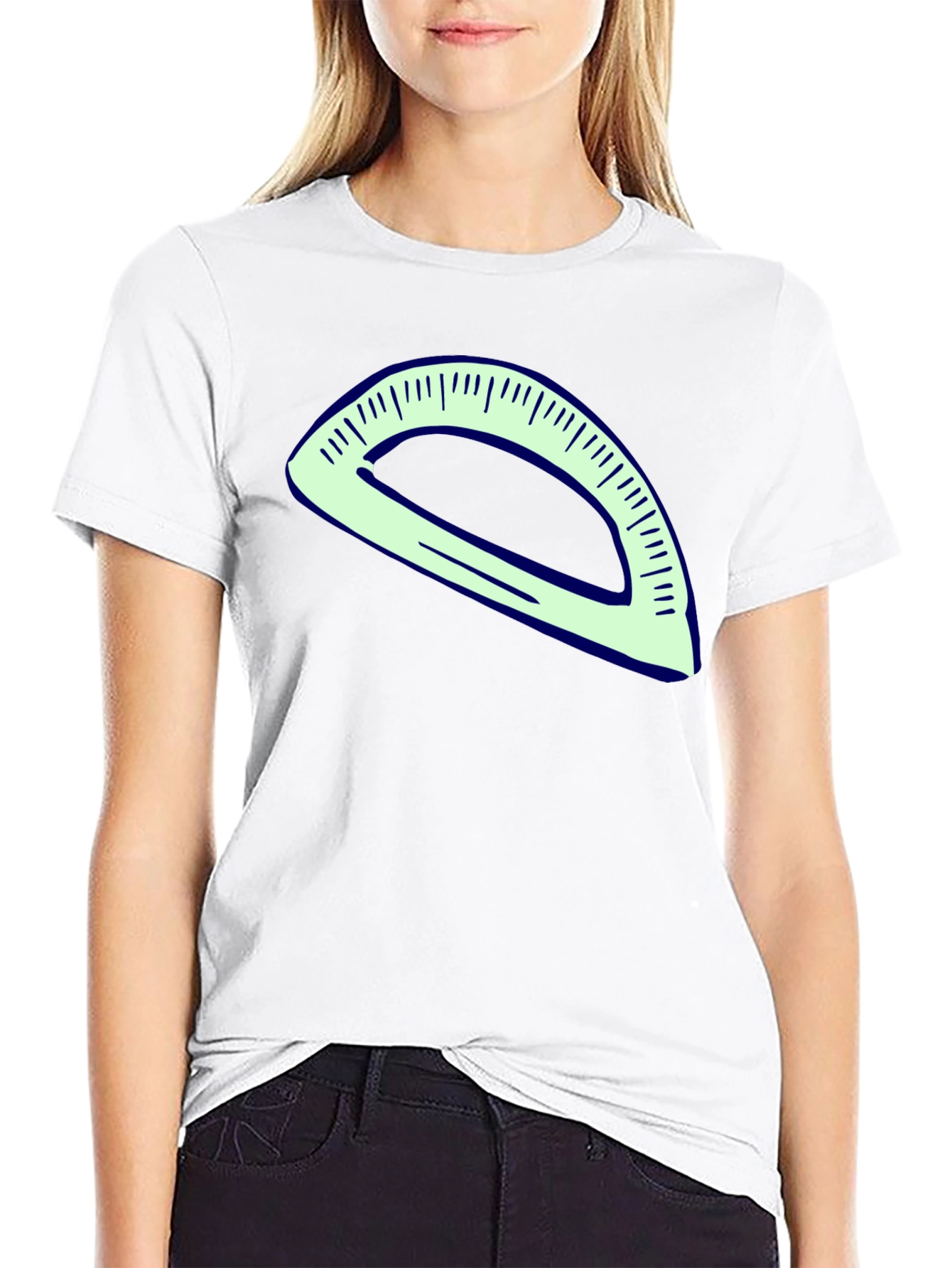 Protractor Graphic Tee - Black Cotton Blend