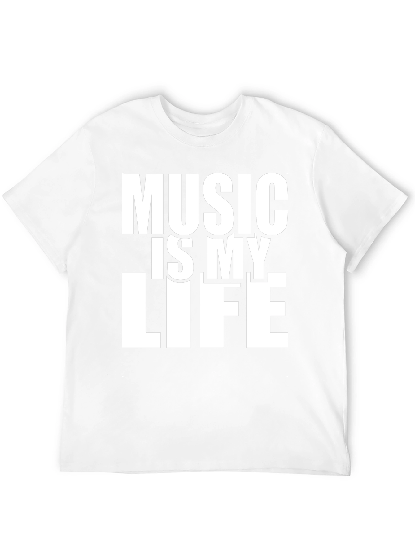 Music is My Life Black Graphic T-Shirt