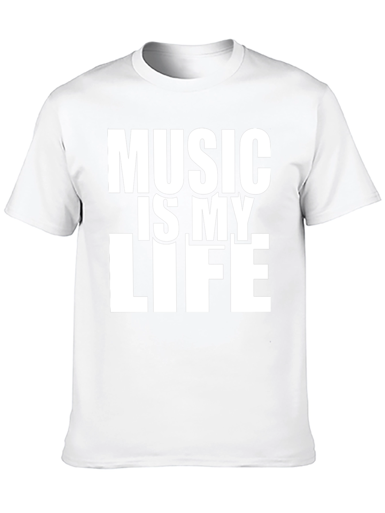Music is My Life Black Graphic T-Shirt