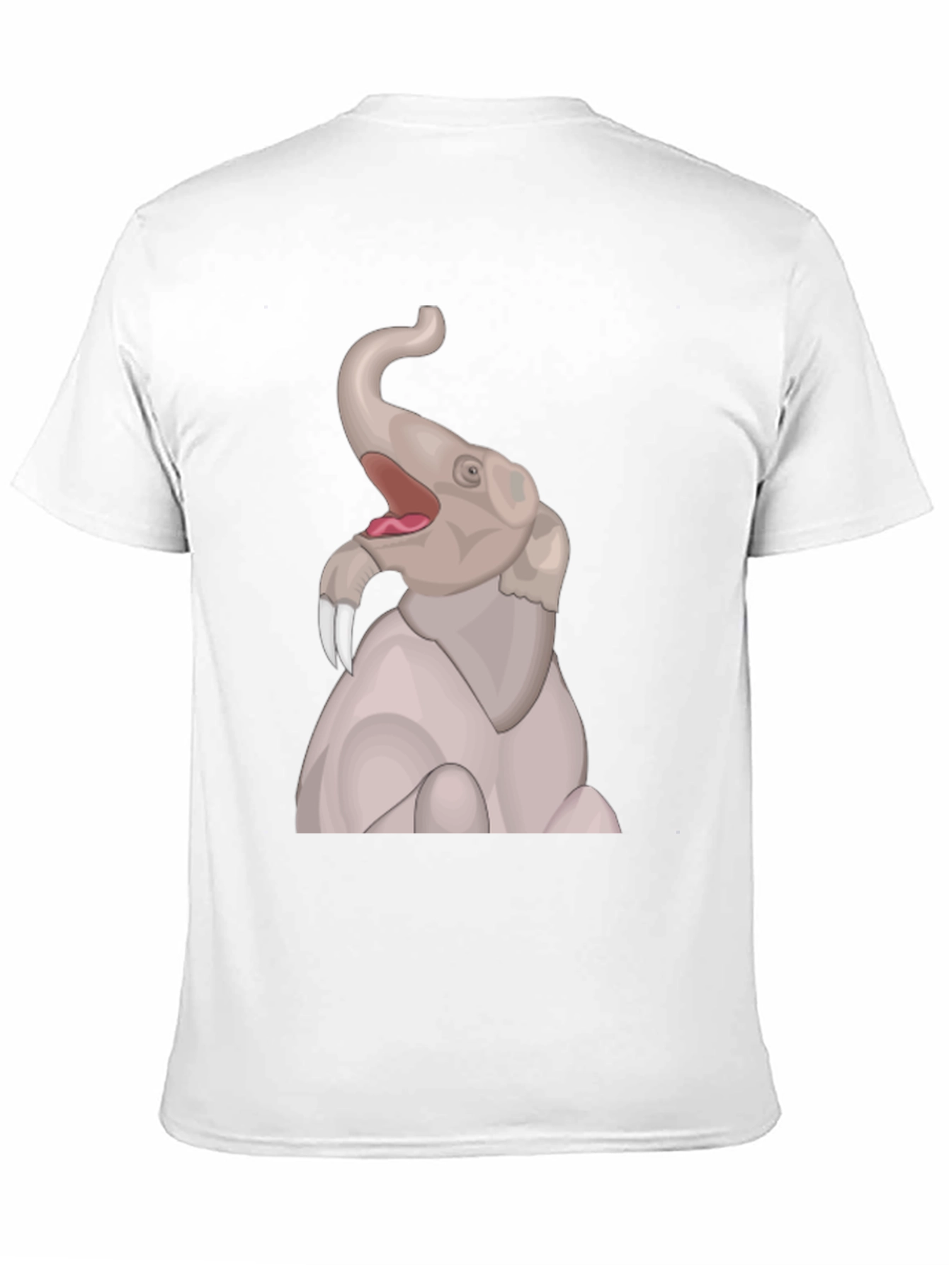 Elephant Cartoon Graphic T-Shirt - Black