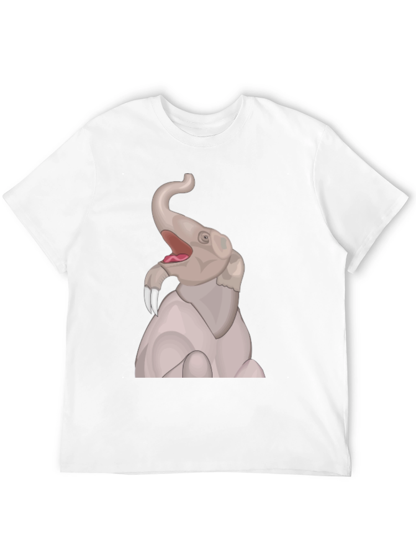 Elephant Cartoon Graphic T-Shirt - Black