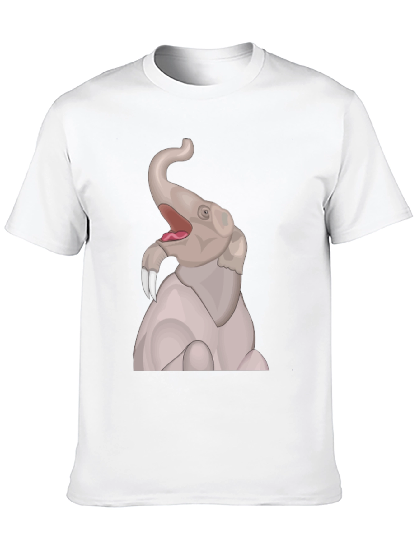 Elephant Cartoon Graphic T-Shirt - Black