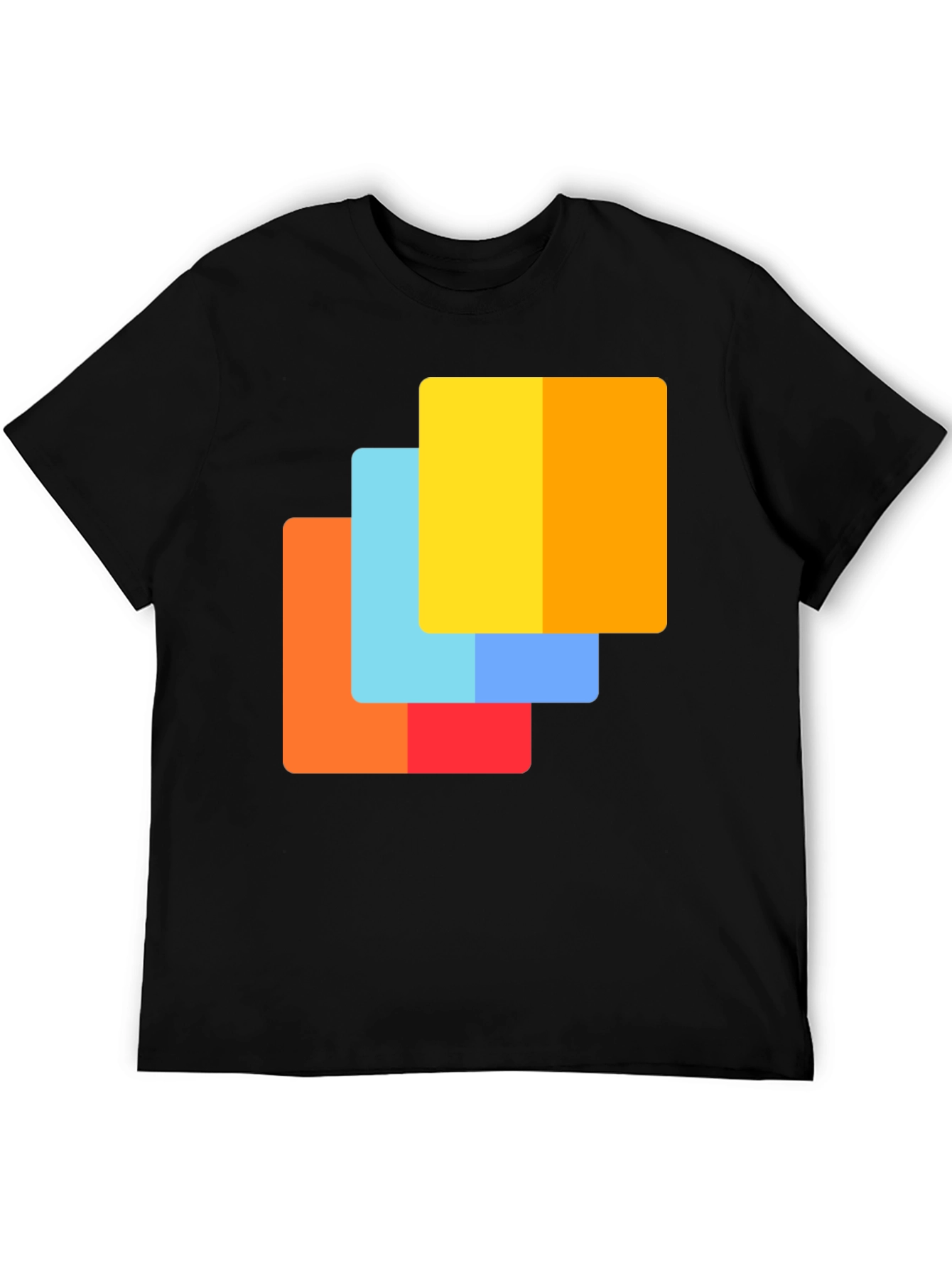 Abstract Squares Graphic Tee - Modern Casual Shirt