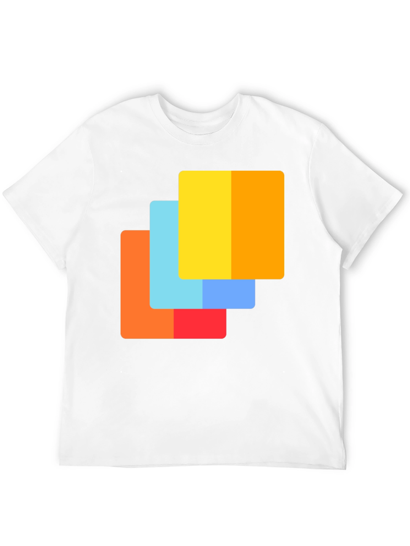 Abstract Squares Graphic Tee - Modern Casual Shirt
