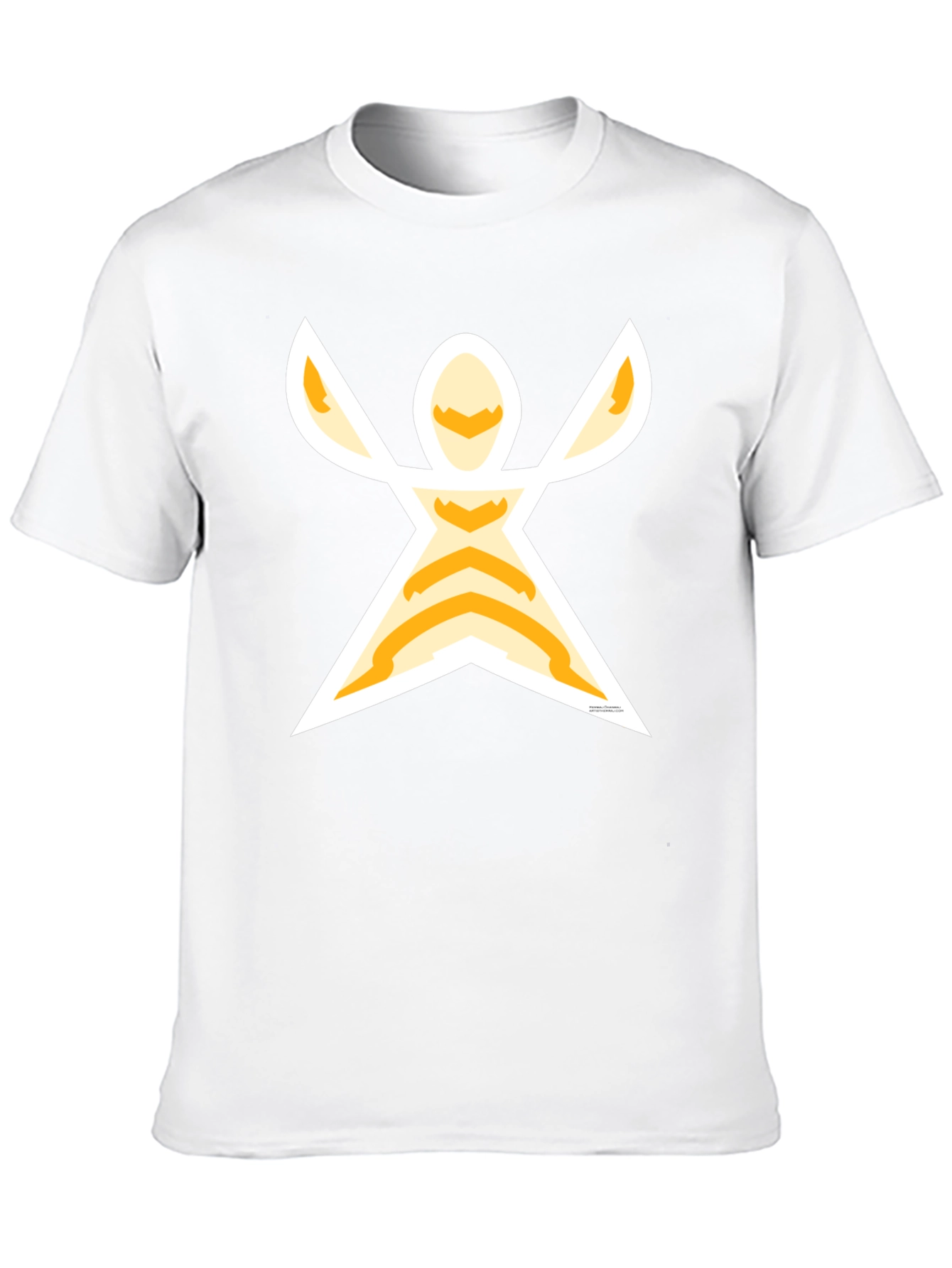 Graphic Tee: Abstract Figure Print Black