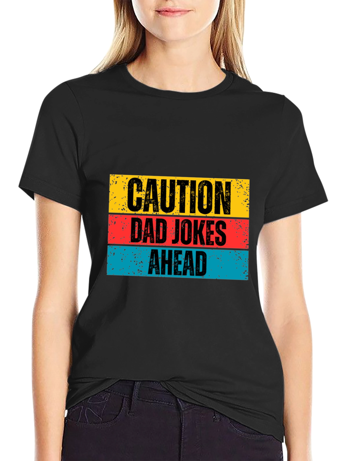 Caution Dad Jokes Ahead Graphic Tee