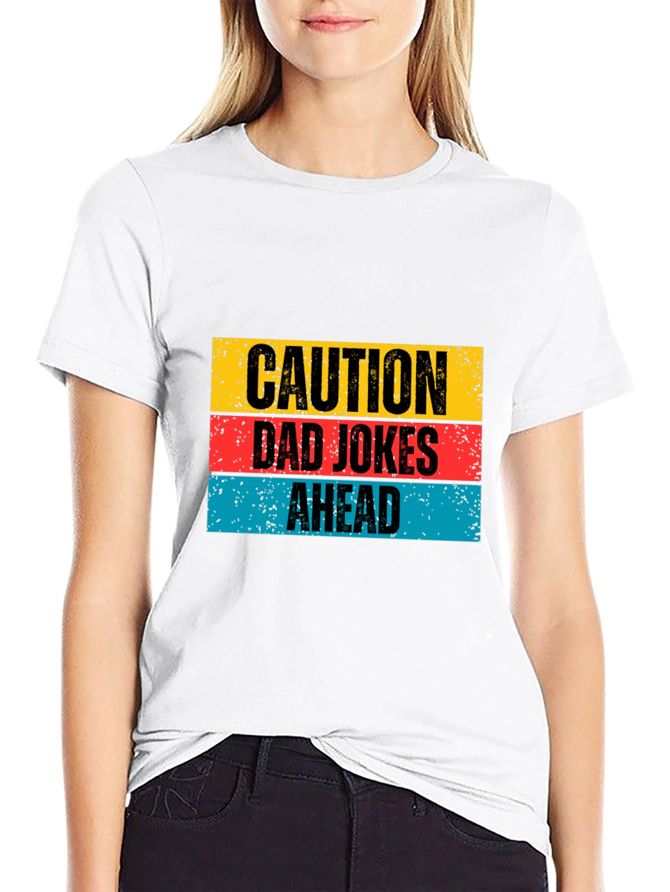 Caution Dad Jokes Ahead Graphic Tee