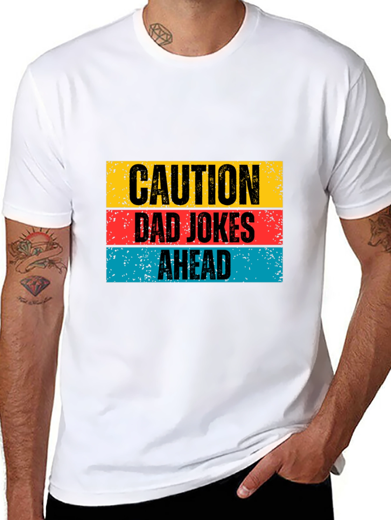Caution Dad Jokes Ahead Graphic Tee