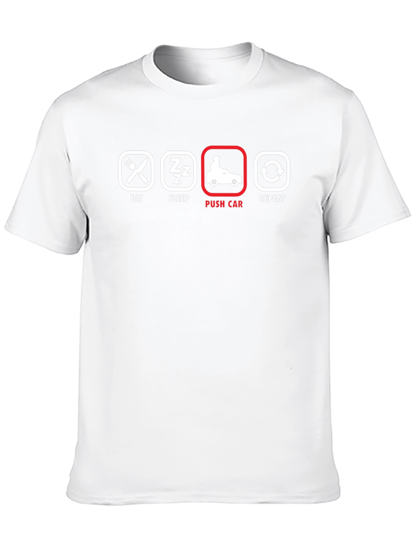Eat Sleep Push Car Repeat - Black T-Shirt