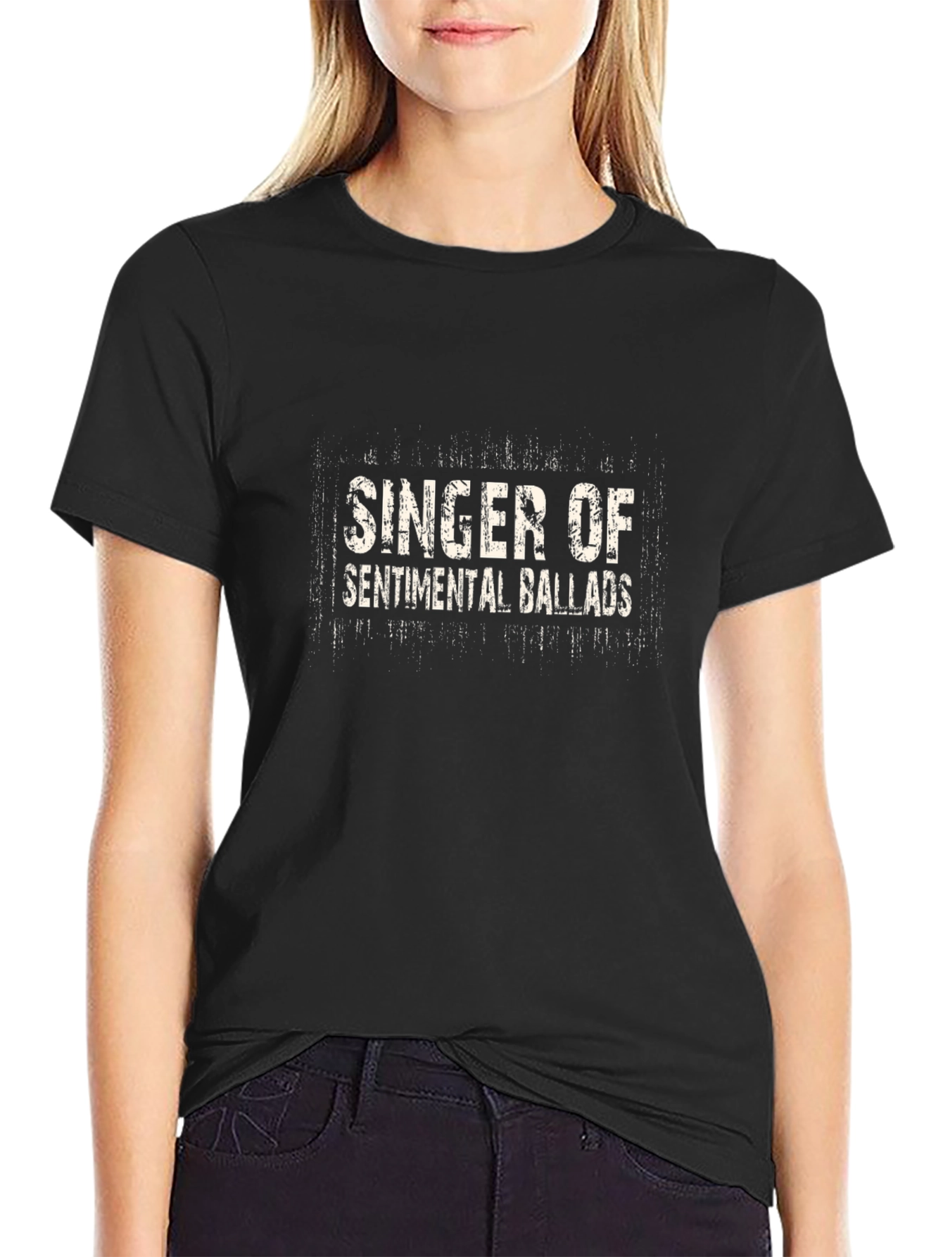 Singer of Sentimental Ballads Black Graphic T-Shirt