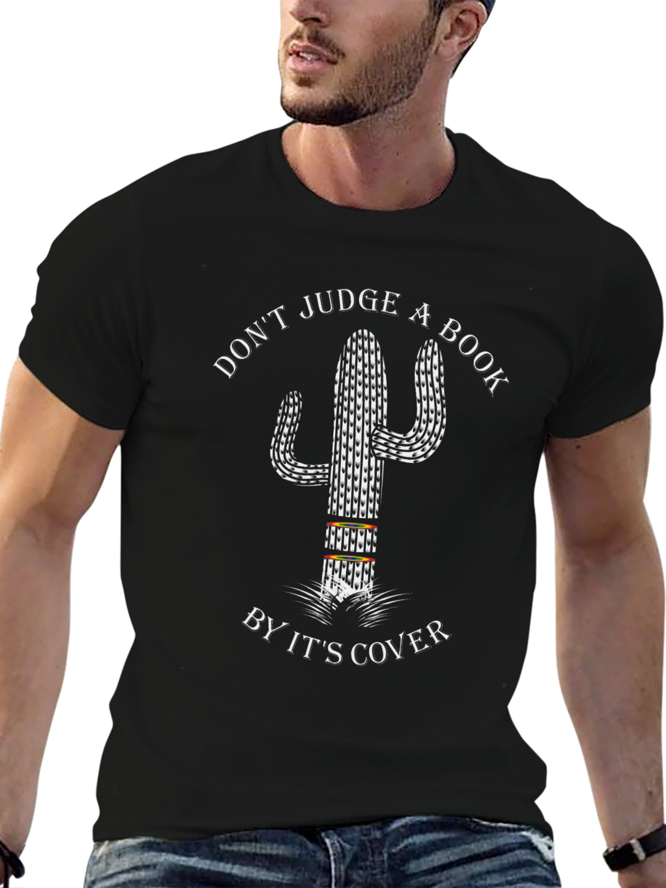 Dont Judge a Book by Its Cover Cactus T-Shirt