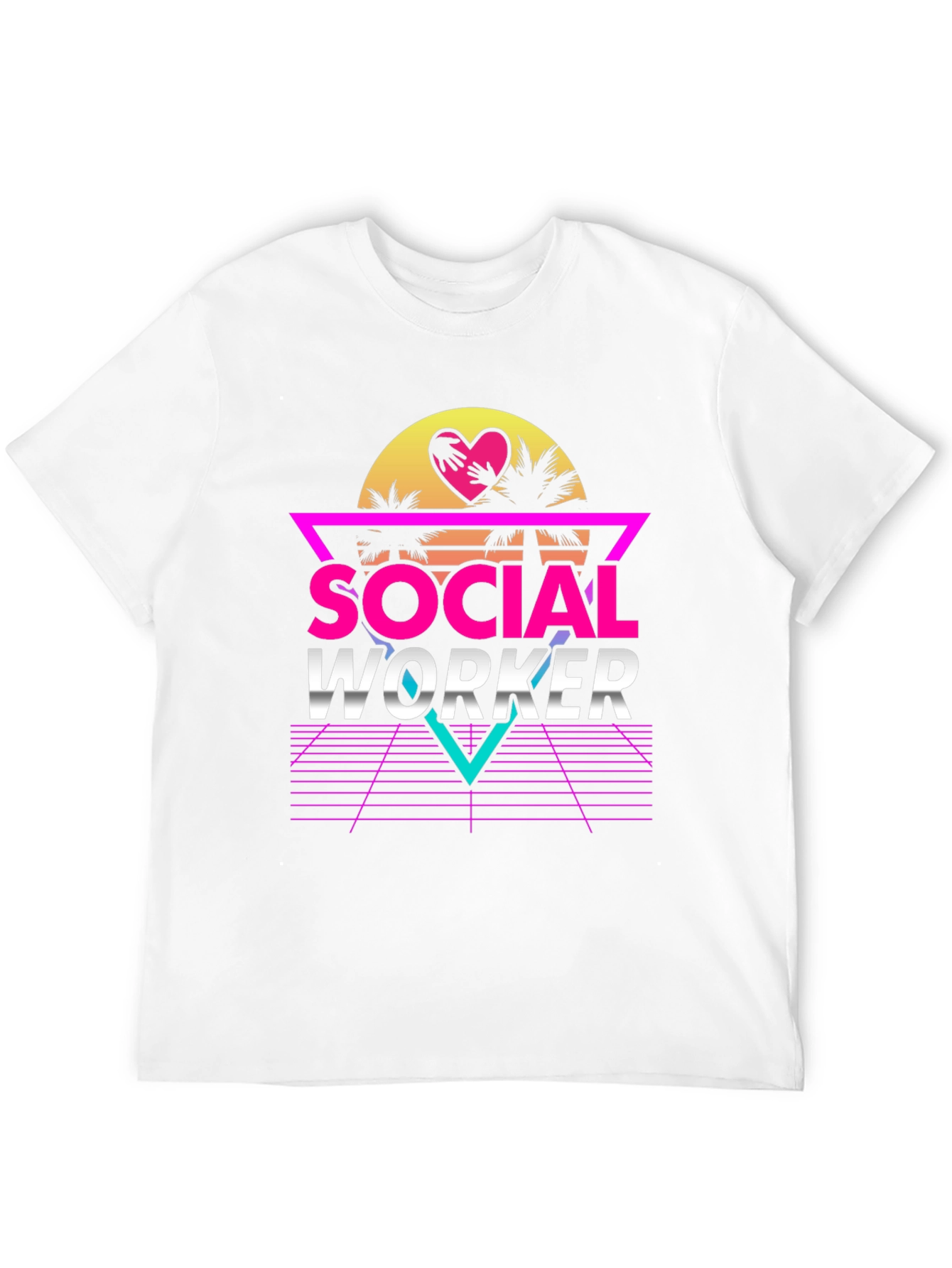 Retro Social Worker T-Shirt - 80s Style Design