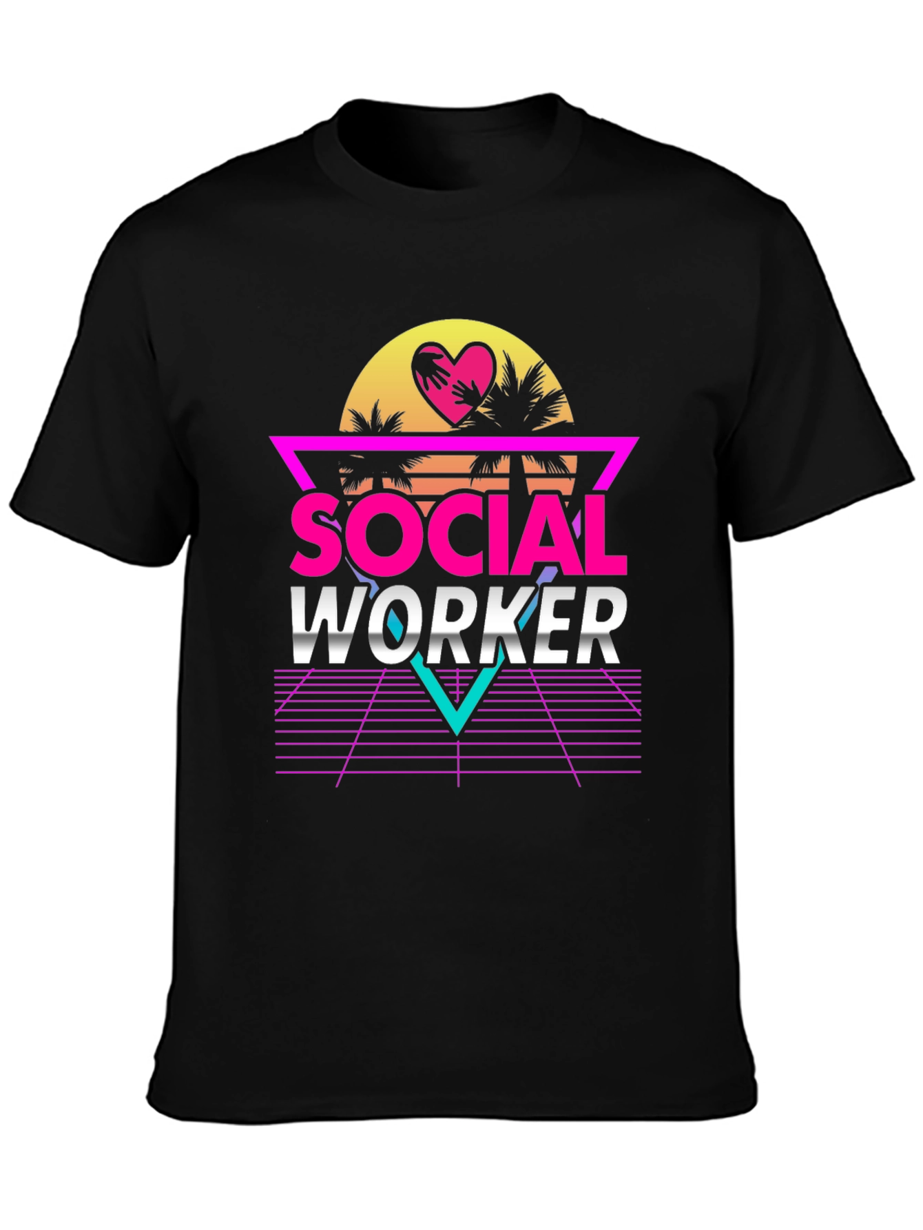 Retro Social Worker T-Shirt - 80s Style Design