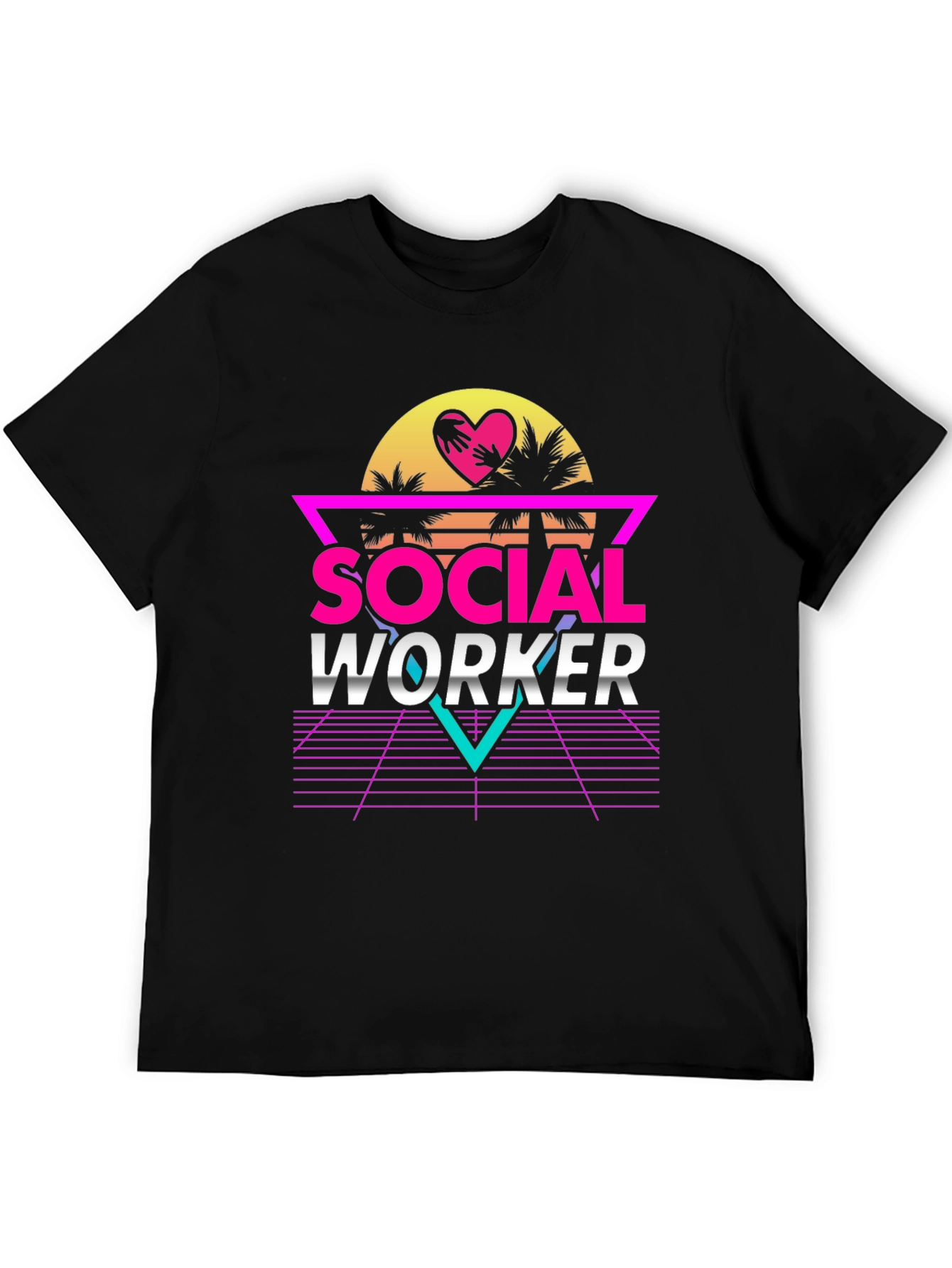 Retro Social Worker T-Shirt - 80s Style Design