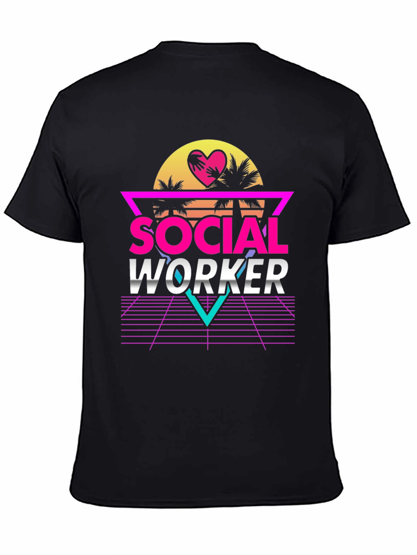 Retro Social Worker T-Shirt - 80s Style Design
