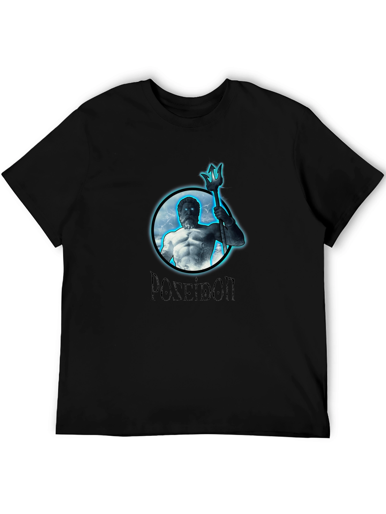 Poseidon Graphic Print Black T-Shirt